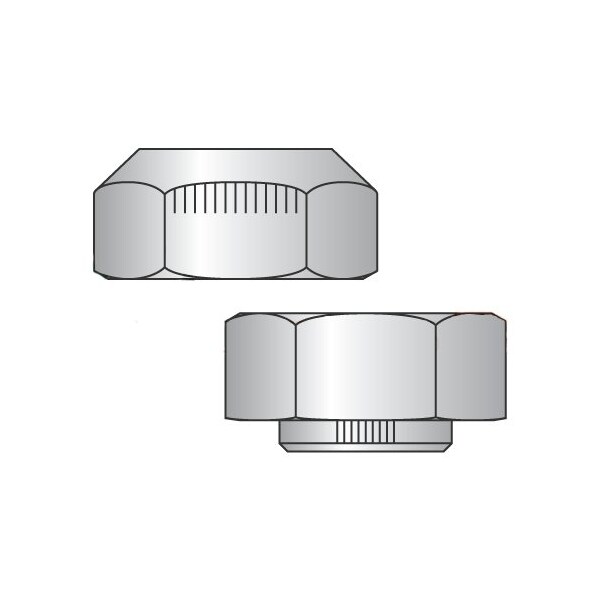 Newport Fasteners Lock Nut, 1"-8, Steel, Grade C, Cadmium Plated, 50 PK 498581 - main